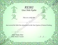 Free reiki certificate downloads